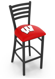 Black Wisconsin Badgers Stationary Pub Stool