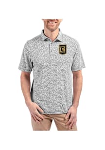 Cutter and Buck Los Angeles FC Mens Black Virtue Eco Pique Botanical Short Sleeve Polo