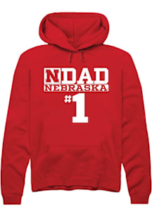 Summit Sportswear Nebraska Cornhuskers Mens Red No 1 Dad Long Sleeve Hoodie