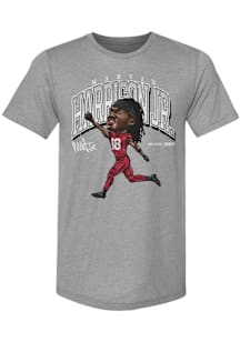Marvin Harrison Jr Arizona Cardinals Grey Cartoon Short Sleeve Fashion Player T Shirt