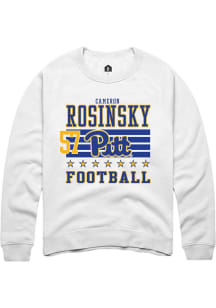 Cameron Rosinsky Rally Mens White Pitt Panthers NIL Striped Player Crew