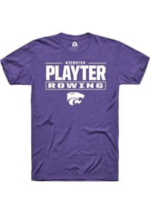 Kiersten Playter Rally Mens Purple K-State Wildcats NIL Stacked Box Player T Shirt