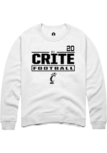 Cj Crite Cincinnati Bearcats Mens White Football NIL Stacked Box Player Crew