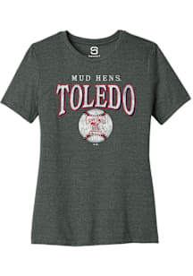 Summit Sportswear Toledo Mud Hens Womens Graphite Homerun Short Sleeve T-Shirt