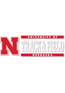 Red Nebraska Cornhuskers 6x2 Track Field Decal