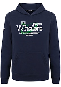 Levelwear Hartford Whalers Youth Navy Blue Podium Jr Orbital Long Sleeve Hoodie