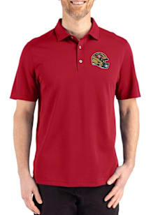 Cutter and Buck San Francisco 49ers Mens Red Helmet Advantage Refresh Short Sleeve Polo