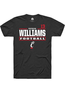 Patrick Williams Rally Mens Black Cincinnati Bearcats NIL Stacked Box Player T Shirt