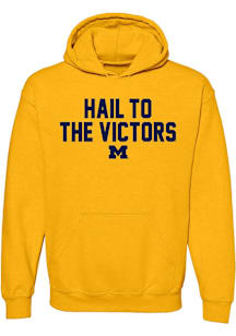 Michigan Wolverines Mens Yellow Fight Song Sport Long Sleeve Hoodie
