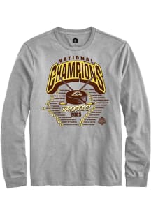 Mens Grey Western Michigan Broncos NIL 2025 National Champions Full Roster Long Sleeve Player T Sh..