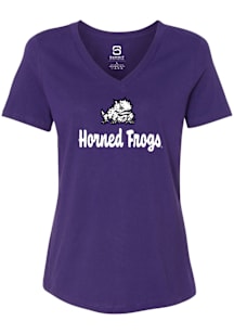 Summit Sportswear TCU Horned Frogs Womens Purple Rhinestone Short Sleeve T-Shirt