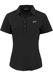 Cutter and Buck Buffalo Bills Womens Black Mono Forge Eco Polo Short Sleeve Polo Shirt