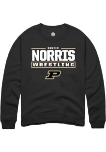 Dustin Norris Rally Mens Black Purdue Boilermakers NIL Stacked Box Player Crew