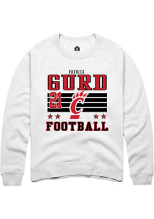 Patrick Gurd Rally Mens White Cincinnati Bearcats NIL Striped Crew Sweatshirt