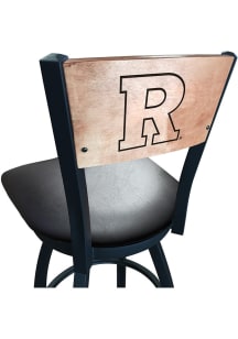 Black Rutgers Scarlet Knights Vinyl Seat Maple Back Swivel Pub Stool