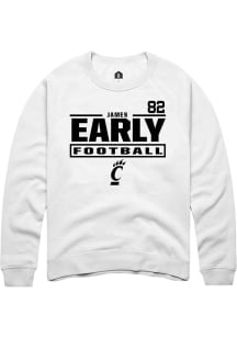 James Early Rally Mens White Cincinnati Bearcats NIL Stacked Box Player Crew