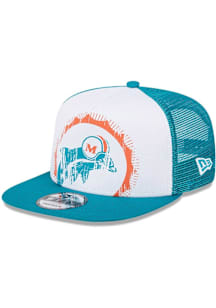 New Era Miami Dolphins White Distressed 9FIFTY A-Frame Mens Snapback Hat