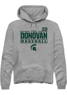 Aidan Donovan Michigan State Spartans Mens Graphite NIL Stacked Box Player Hood