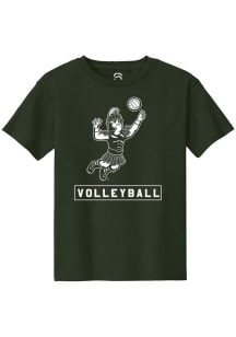 Youth Michigan State Spartans Green Summit Sportswear Sparty Playing Volleyball Short Sleeve T-Shi..