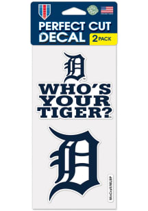 Detroit Tigers Set of 2 Slogan Auto Decal - Navy Blue