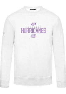 Levelwear Carolina Hurricanes Mens White Zane Carve Long Sleeve Crew Sweatshirt