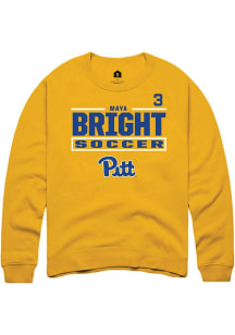 Maya Bright Rally Mens Gold Pitt Panthers NIL Stacked Box Player Crew