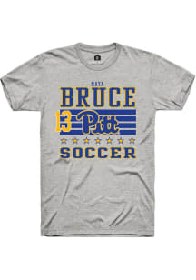 Maya Bruce Rally Mens Ash Pitt Panthers NIL Striped Player T Shirt