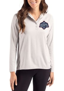 Cutter and Buck UConn Huskies Womens Ash 2025 National Champions Coastline Eco Hooded Sweatshirt