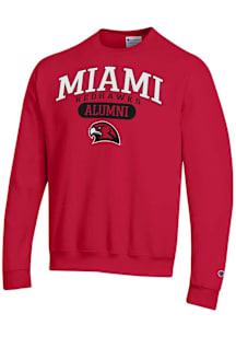 Champion Miami RedHawks Mens Red Pill Alumni Powerblend Long Sleeve Crew Sweatshirt