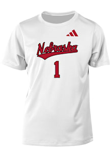 Adidas Nebraska Cornhuskers Youth White Volleyball Short Sleeve T-Shirt
