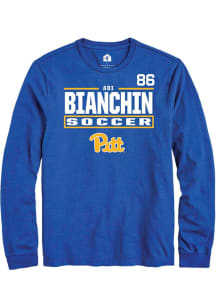 Adi Bianchin Mens Blue Pitt Panthers NIL Stacked Box Long Sleeve Player T Shirt