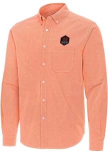 Antigua Houston Dynamo Mens Orange Porter Long Sleeve Dress Shirt