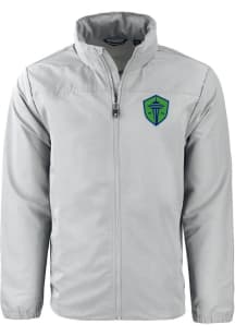 Cutter and Buck Seattle Sounders FC Mens Grey Charter Eco Big and Tall Light Weight Jacket