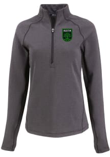 Cutter and Buck Austin FC Womens Black Pehastin Qtr Zip