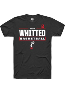 Paige Whitted Rally Mens Black Cincinnati Bearcats NIL Stacked Box Player T Shirt