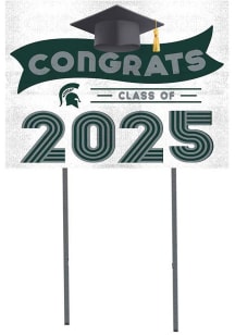 White Michigan State Spartans Class of 2025 graduation graphic Yard Sign