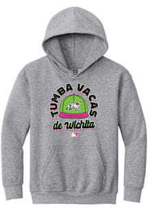 Summit Sportswear Wichita Wind Surge Youth Grey Circle Cap Copa Long Sleeve Hoodie