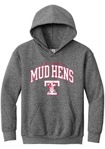Summit Sportswear Toledo Mud Hens Youth Graphite Arch Mascot Long Sleeve Hoodie