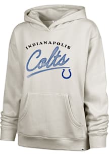 47 Indianapolis Colts Womens White Naomi Script Hooded Sweatshirt