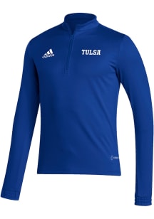 Mens Tulsa Golden Hurricane Blue Adidas Tulsa Wordmark Entrada 22 Training Qtr Zip Pullover