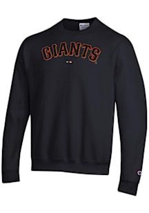 Champion San Francisco Giants Mens Black Powerblend Long Sleeve Crew Sweatshirt