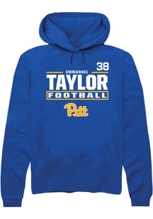 Emmanuel Taylor Rally Mens Blue Pitt Panthers NIL Stacked Box Player Hood