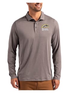 Mens Western Michigan Broncos Graphite Cutter and Buck Coastline Long Sleeve Polo Shirt