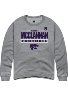 Simon McClannan Rally Mens Graphite K-State Wildcats NIL Stacked Box Player Crew