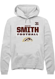 Hunter Smith Western Michigan Broncos Mens White Football NIL Stacked Box Player Hood