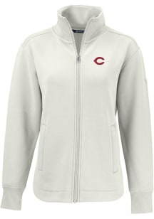Cutter and Buck Cincinnati Reds Womens White Roam Light Weight Jacket