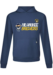 Levelwear Milwaukee Brewers Mens Navy Blue Relay 8-Bit Baseball Hood