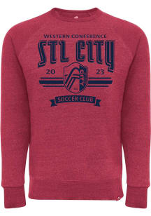 St Louis City SC Mens Red Harmon Long Sleeve Crew Sweatshirt