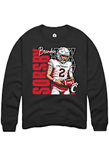 Brendan Sorsby Cincinnati Bearcats Black Football NIL Caricature Short Sleeve Player T Shirt