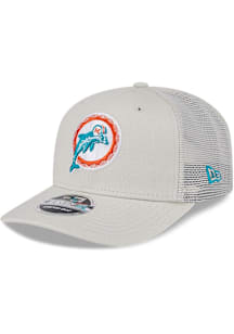 New Era Miami Dolphins 9SEVENTY Stretch Snap Canvas STN Trucker Adjustable Hat - White